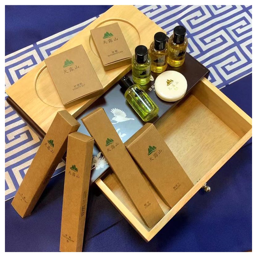 Cardboard boxed amenities