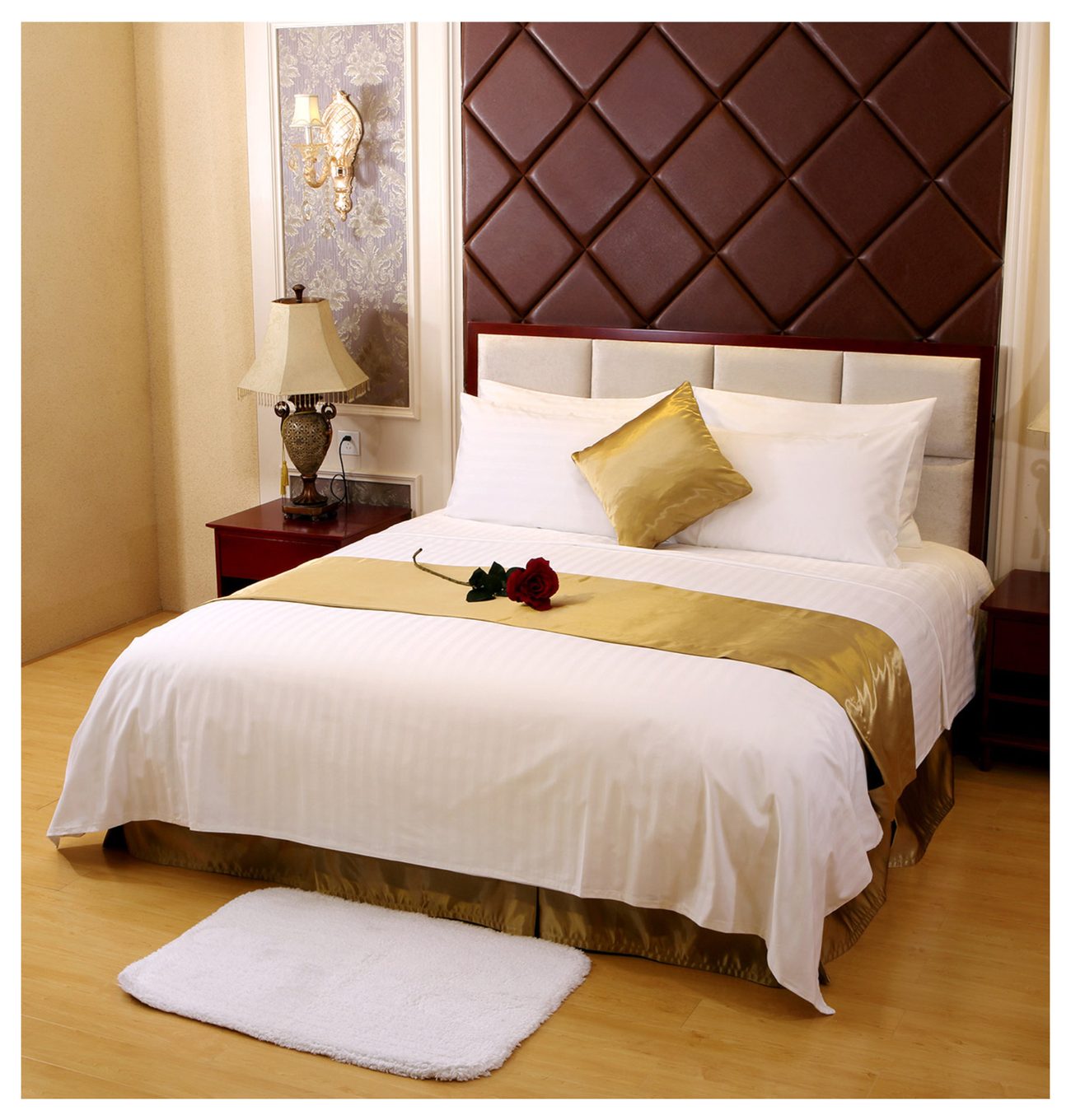 Striped jacquard bedding set